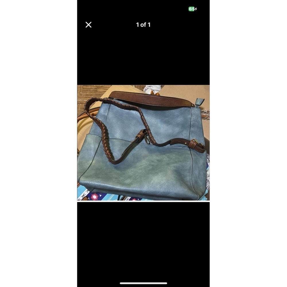 Purse tote bag  New Open top Inside Pockets vegan leather wallet too